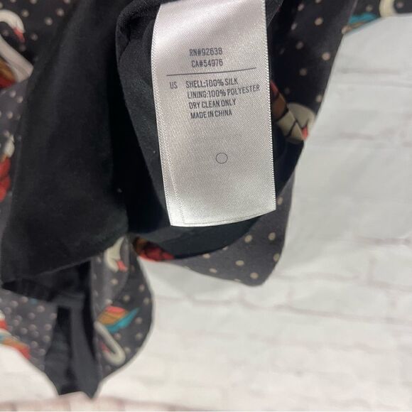 Fossil Silk Shift Dress Swan Polka Dot - Picture 4 of 8